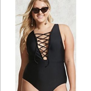 Black one piece swimsuit